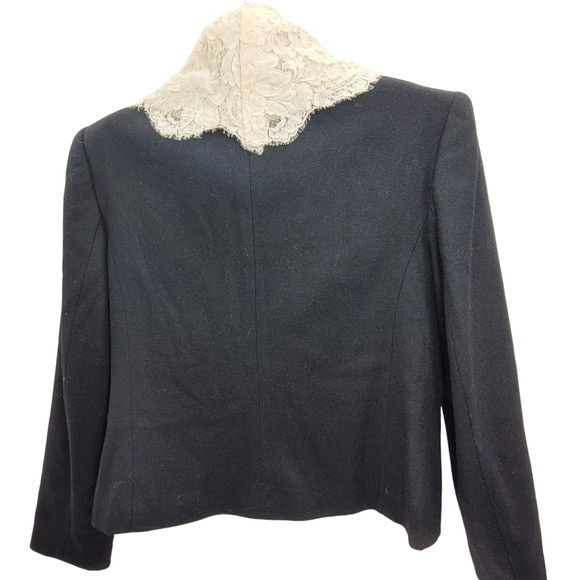 HP Rare Vintage Koret French Lace Collar One Button Coquette Boxy Jacket - Picture 4 of 16
